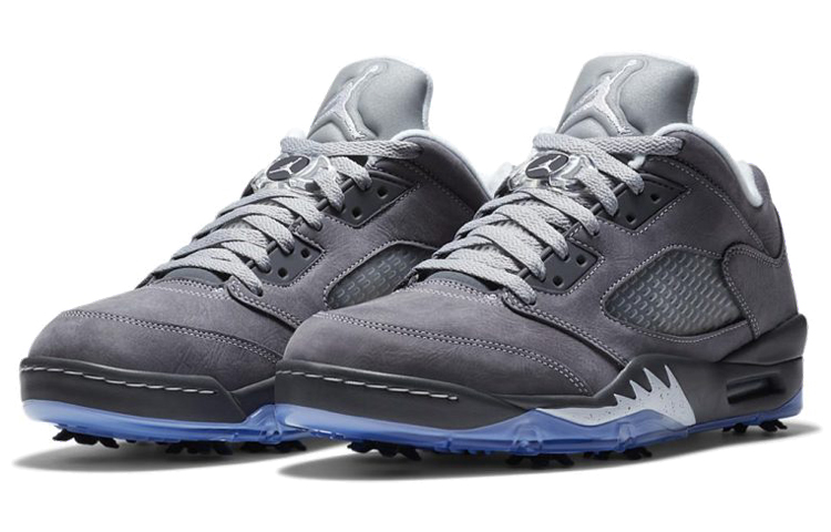 Мужские кроссовки Jordan Air Jordan 5 Low Golf "Wolf Grey" (темно-серые) — Тёмно-серый — фото 3