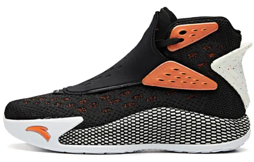 Anta KT5 Thompson shock-absorbing anti-slip wear-resistant high-top practical basketball shoes men's black orange