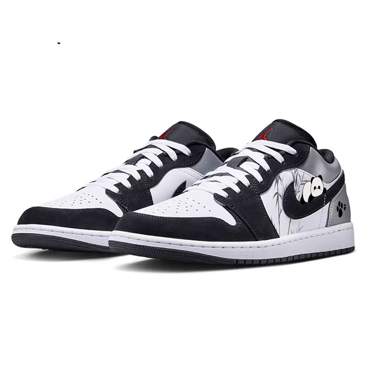 Jordan Air Jordan 1 Slip Resistant Abrasion Resistant Low top Vintage Basketball Shoes Unisex Black