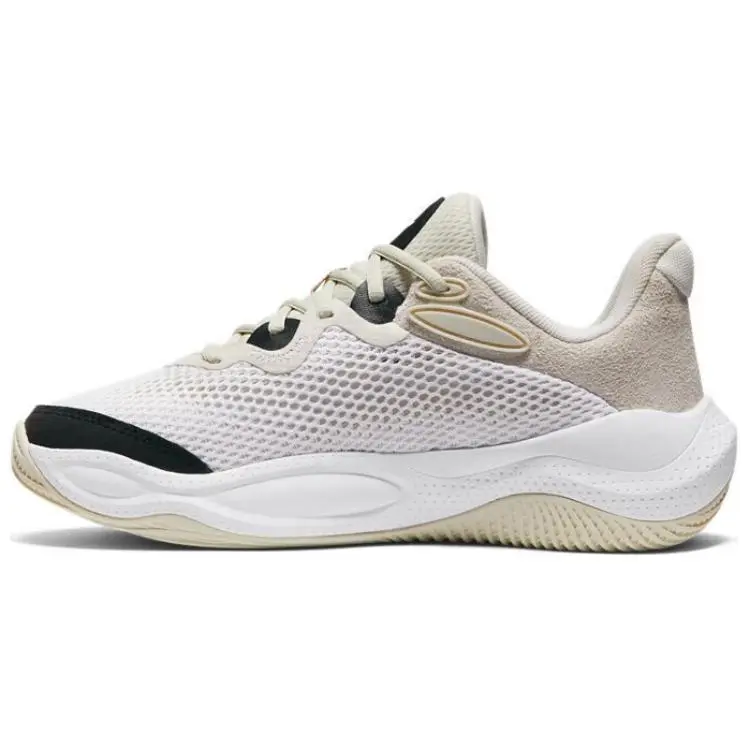 Under Armour Abrasion Resistant Low top Basketball Shoes Men's Ecru