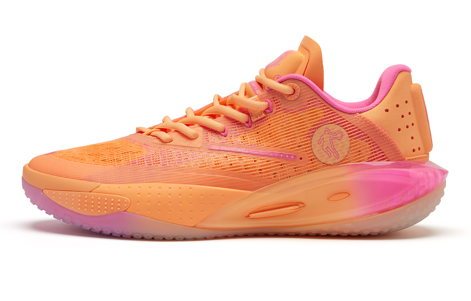 QIAODAN Sharp RISE Solar Storms Cushioning Anti-Slip And Wear-Resistant Low-Top Basketball Shoes Men’s Orange Pink