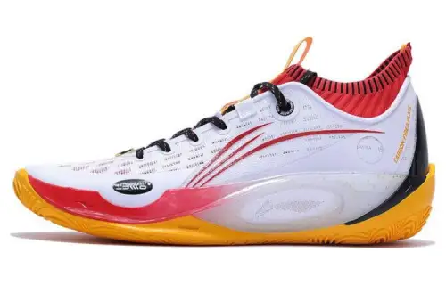 LiNing Wade 808 Ultra shock-absorbing, non-slip, wear-resistant, low-top basketball shoes, men's white and red