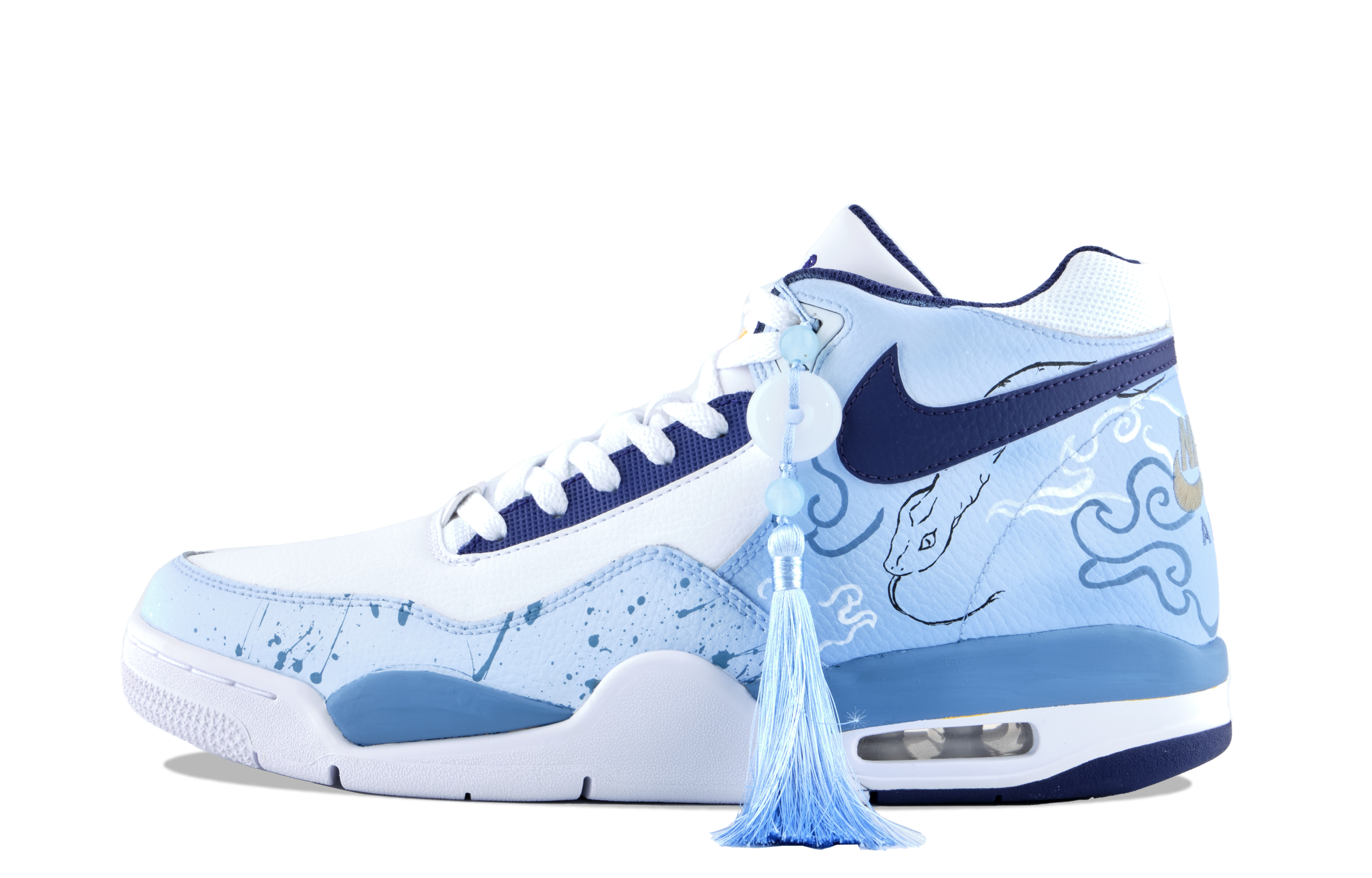 Nike Flight Legacy Cloud Tower Snake Shadow Slip Resistant Abrasion Resistant Mid top Vintage Basketball Shoes Men’s