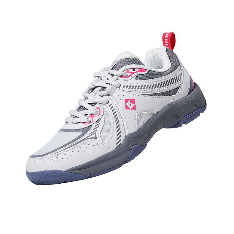 KUMPOO Cushioning Breathable Support Low top Badminton Shoes Unisex White Gray Pink