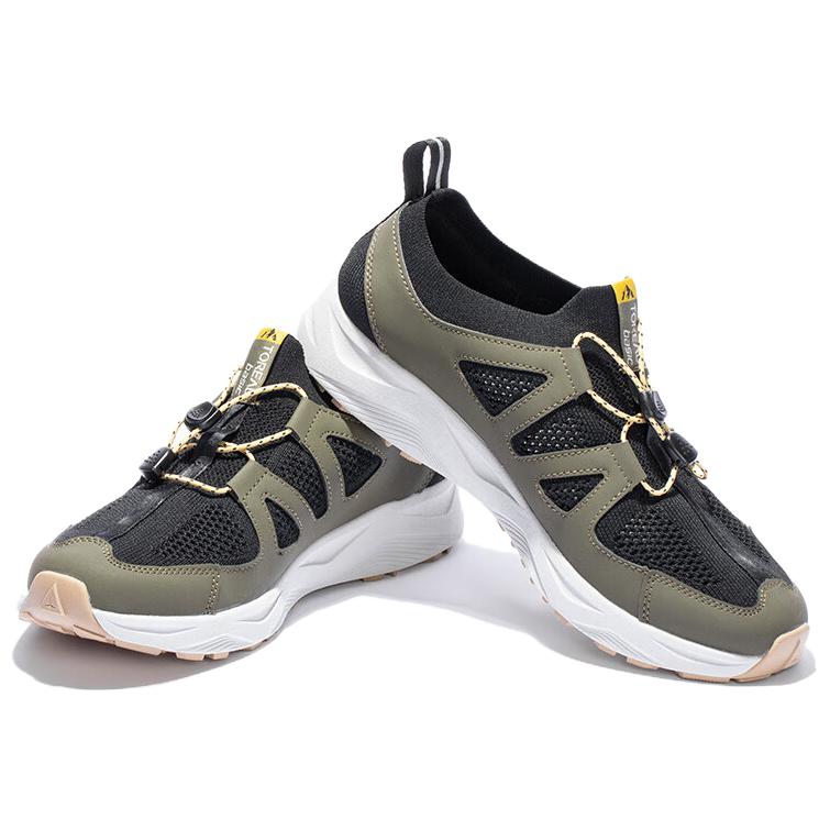 TOREAD Outdoor Sports Slip Resistant Abrasion Resistant Low top Hiking Shoes Men’s Black Green