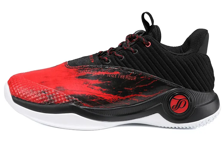 PEAK Cushioning Low top Performance Basketball Shoes Men's Black Red