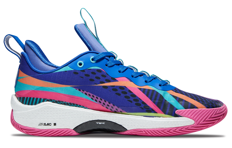 RIGORER Stop Ge 1.0 Cushioning Slip Resistant Abrasion Resistant Low top Basketball Shoes Unisex Blue Pink