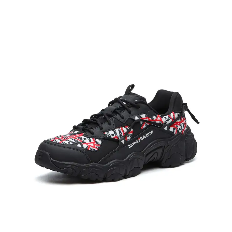 FILA Fluid Lightweight Abrasion Resistant Lightweight Abrasion Resistant Low top Chunky Sneakers Men's Black