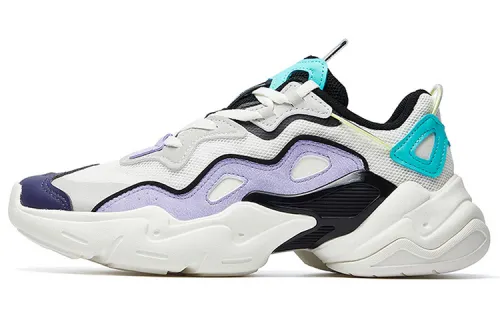 ANTA Chunky Sneakers Women's Low Top Ivory White/once Gray/lilac