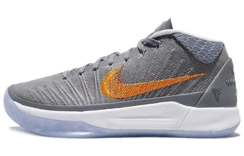 Nike Kobe AD EP OG model round toe lace-up non-slip lightweight mid-top practical basketball shoes men's gray domestic version