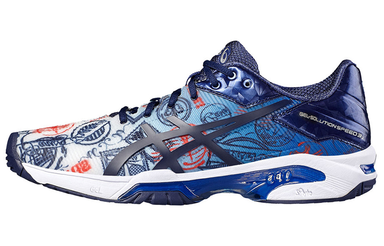 ASICS Gel Solution Speed 3 Tennis Shoes Men's Low Top Blue
