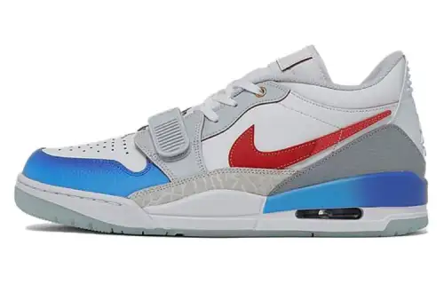 Jordan Legacy 312 Abrasion Resistant Low top Vintage Basketball Shoes Men's White Gray Blue