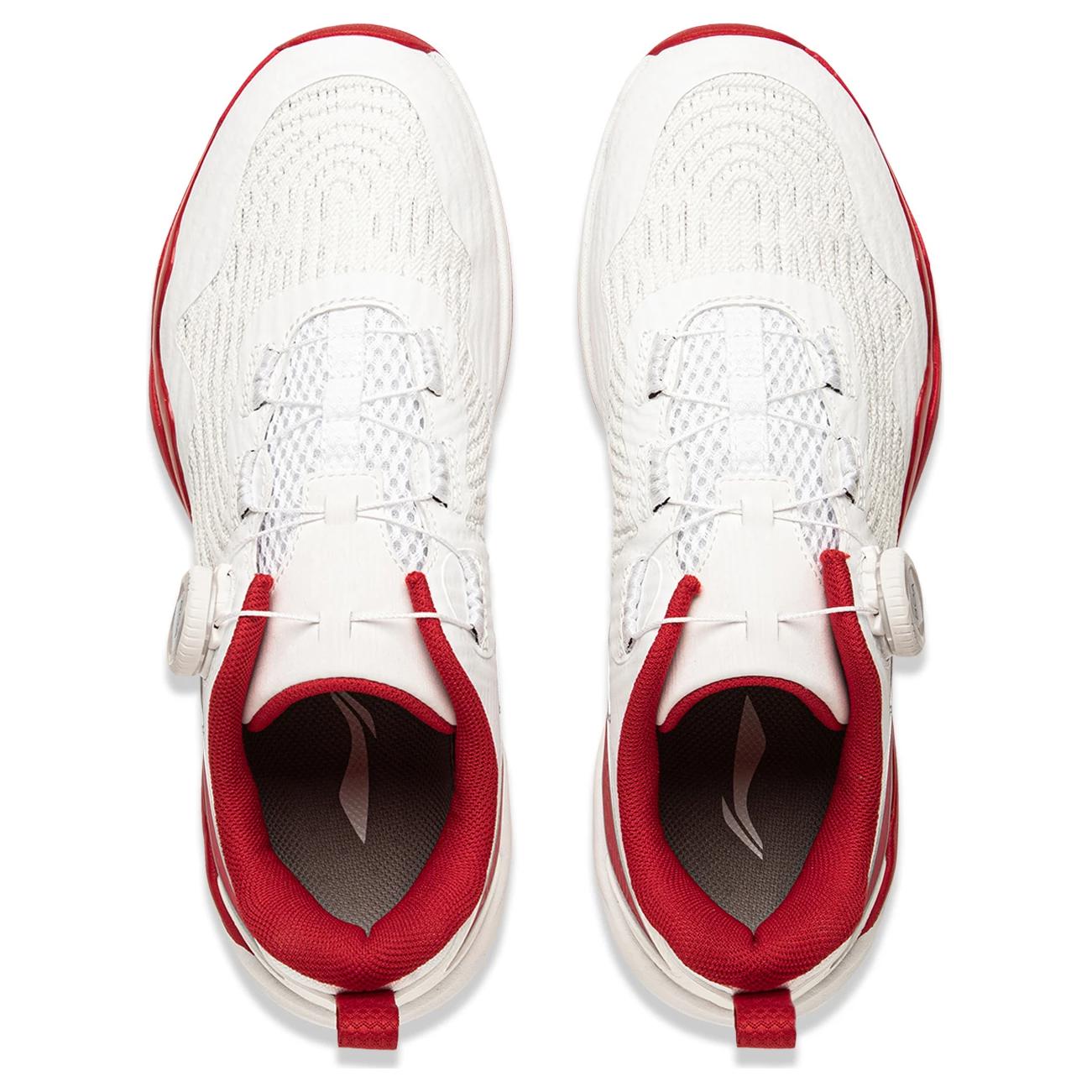 Li Ning Slip Resistant, Abrasion Resistant, Breathable Casual Scenario Low top Table Tennis Shoes Unisex White Red