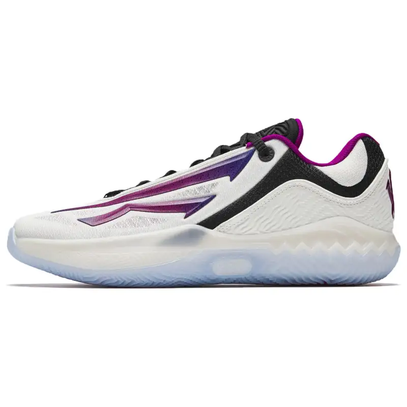 Anta KAI SPEED 2 Low top Mid Rise X Silhouette Nylon Plate A SHOCK PRO Basketball Shoes Men's White Black Purple