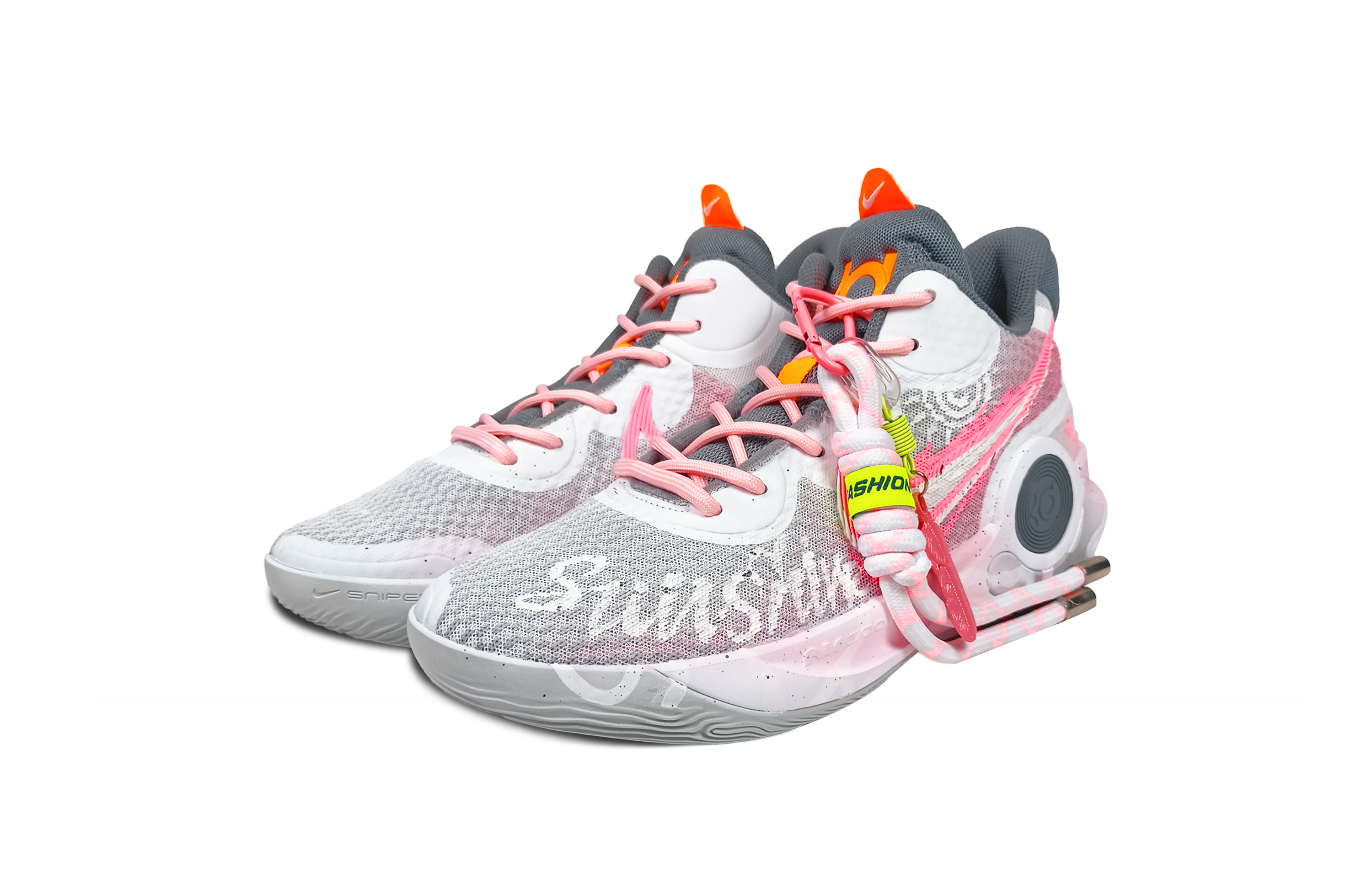 Nike KD Trey 5 IX Lucky Day Fabric Cushioning, Wear Resistant Low top Basketball Shoes Unisex Pink Gray White