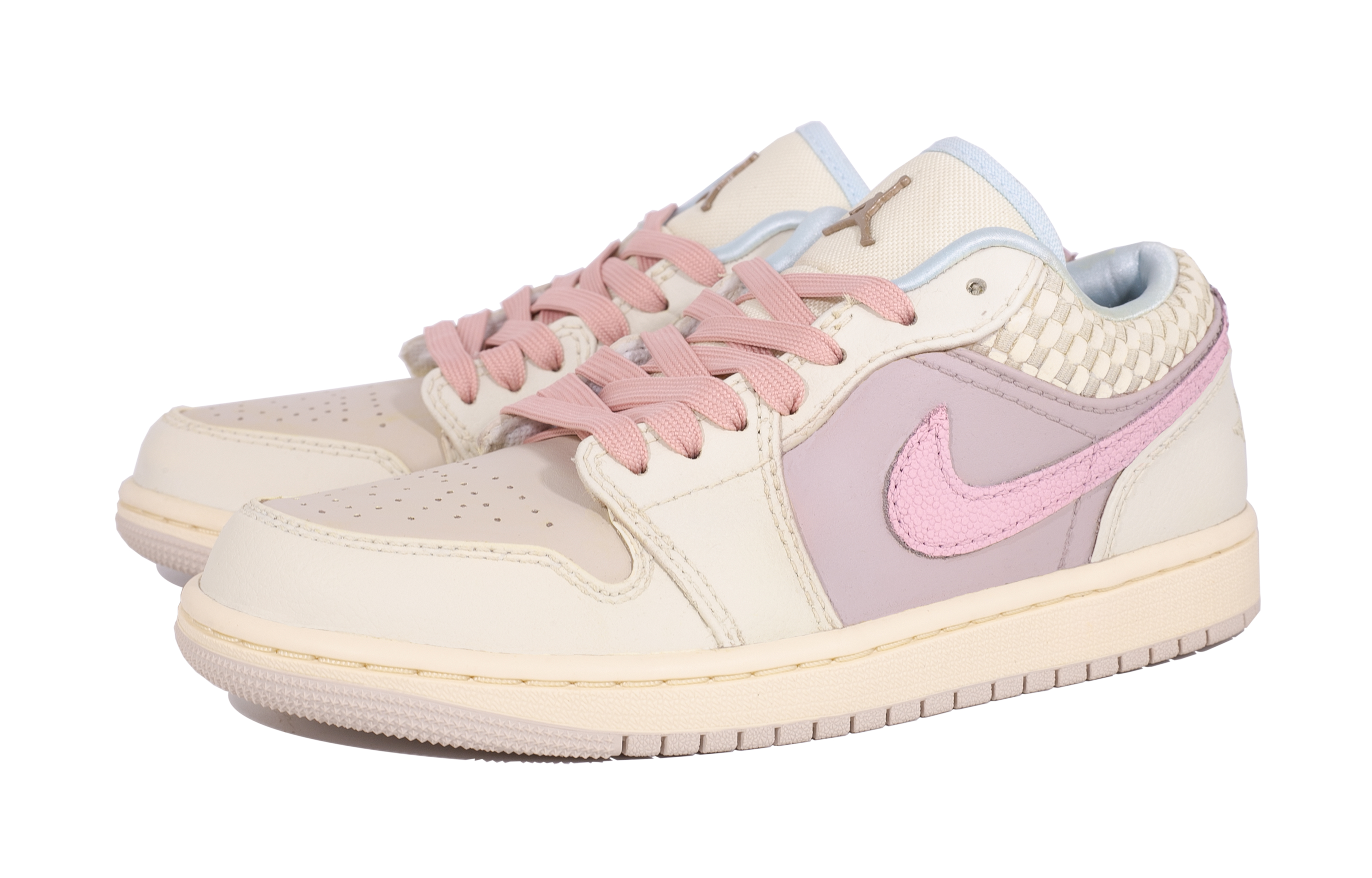 Jordan Air Jordan 1 Desert Rose Low top Vintage Basketball Shoes Unisex Yellow Pink