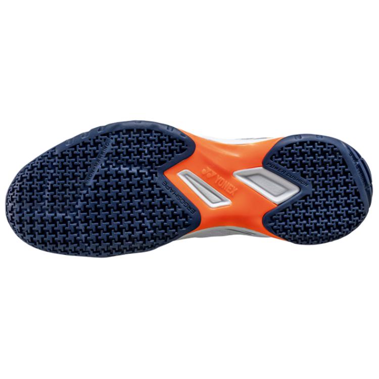 YONEX Cushioning Abrasion Resistant Coverage Low top Badminton Shoes Unisex White Blue Orange