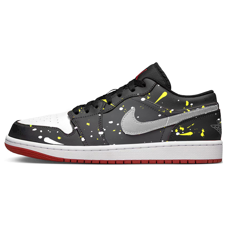Jordan Air Jordan 1 Slip Resistant Abrasion Resistant Low top Vintage Basketball Shoes Men’s Black White