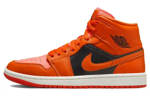 Jordan Air Jordan 1 Mid mid-top retro basketball shoes women's red and black