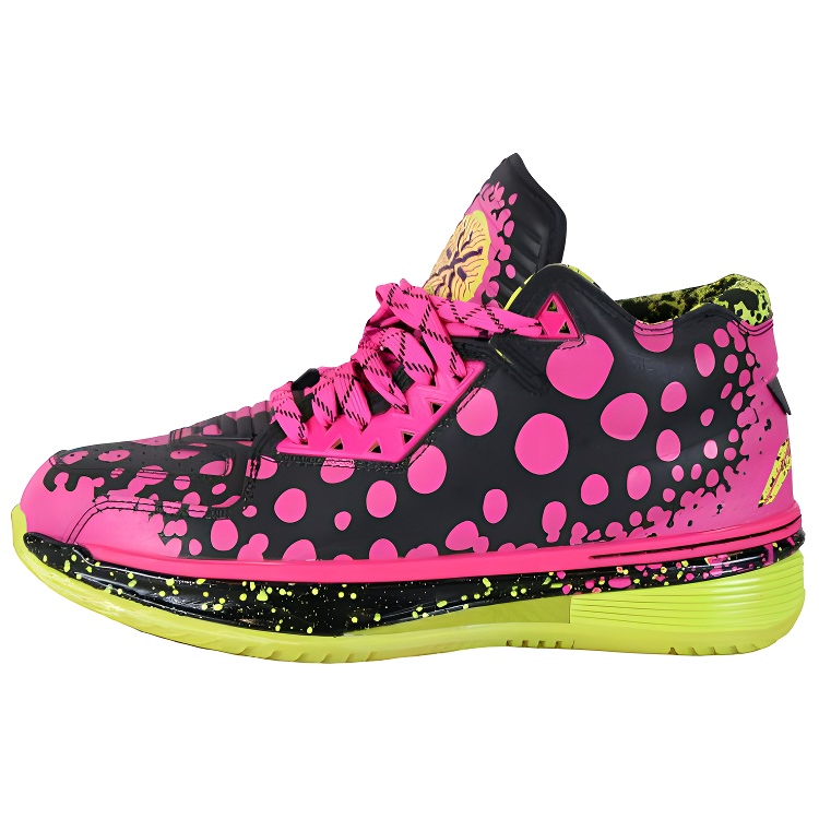 Li Ning WAY OF WADE Slip Resistant, Abrasion Resistant, Rebound Mid top Basketball Shoes Men’s Black Pink Yellow