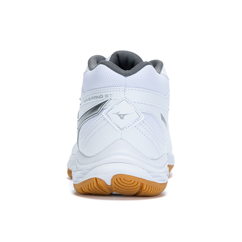 Mizuno Fang Cushioning Slip Resistant Abrasion Resistant Support Mid top Badminton Shoes Unisex Aurora Silver