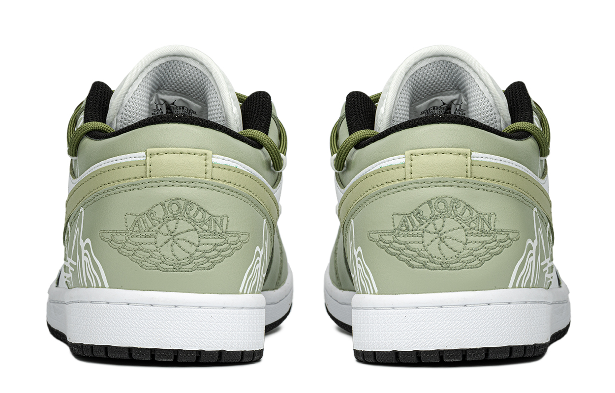 Jordan Air Jordan 1 Low top Vintage Basketball Shoes Men’s Beige Green