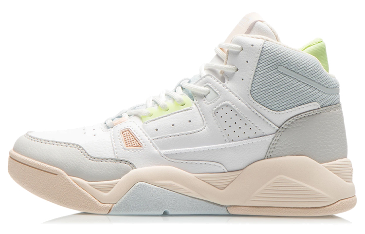 Li Ning Cushioning Slip Resistant Abrasion Resistant Breathable Lightweight Mid top Vintage Basketball Shoes Women’s