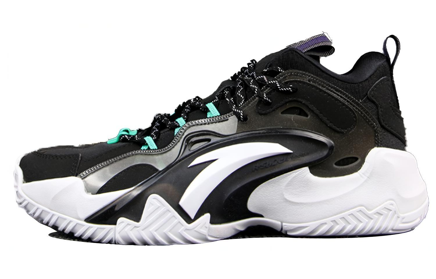 Anta Airspace 3 UFO Slip Resistant, Abrasion Resistant, Breathable Mid top Basketball Shoes Men's Black White