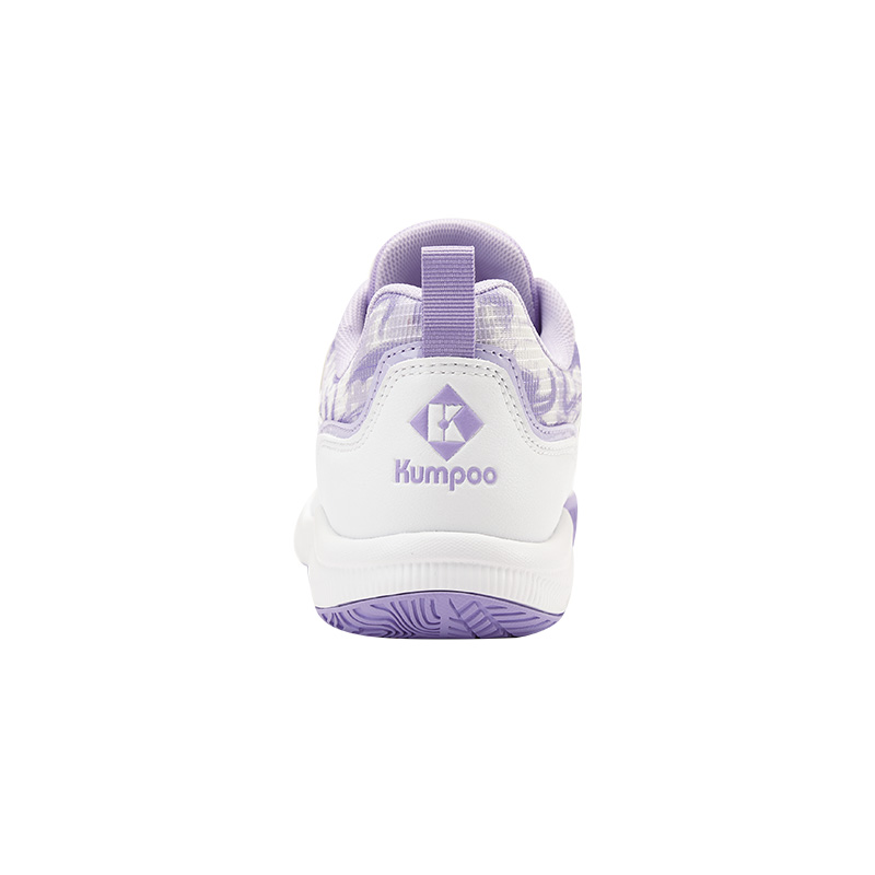KUMPOO Cushioning Slip Resistant Support Low top Badminton Shoes Unisex White Purple