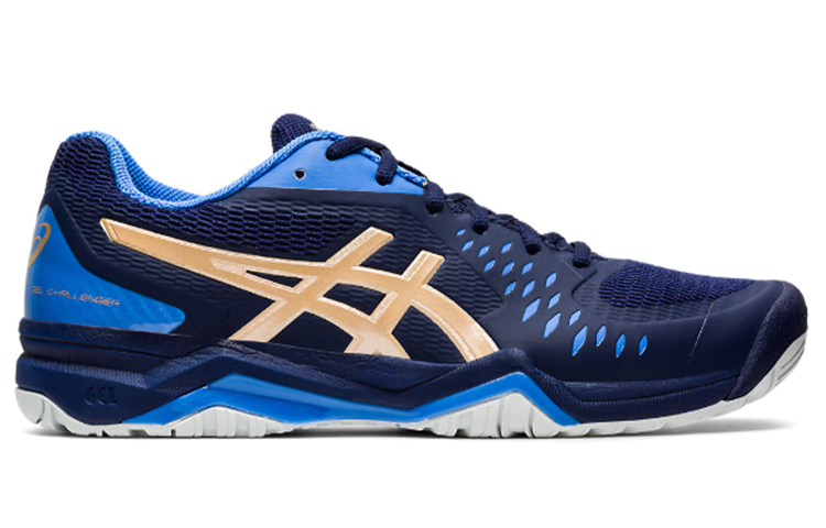 Asics Gel Challenger 12 Cushioning Low top Tennis Shoes Men's Blue Gold