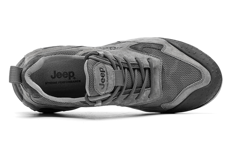 Jeep Comfortable Cushioning Abrasion Resistant Breathable Low top Outdoor Shoes Men’s Gray