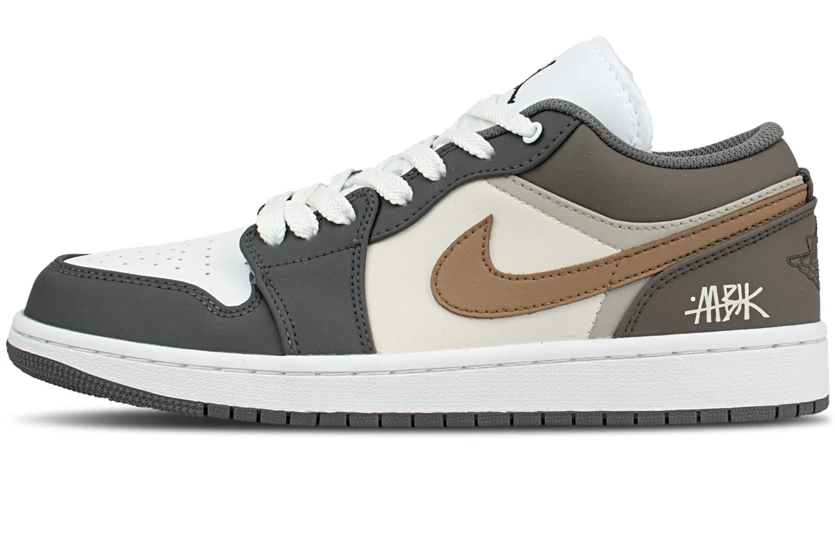 Jordan Air Jordan 1 Classic And Versatile Low top Vintage Basketball Shoes Unisex Black Brown