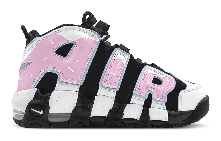 Nike Air More Uptempo Mid top Vintage Basketball Shoes GS Black Pink