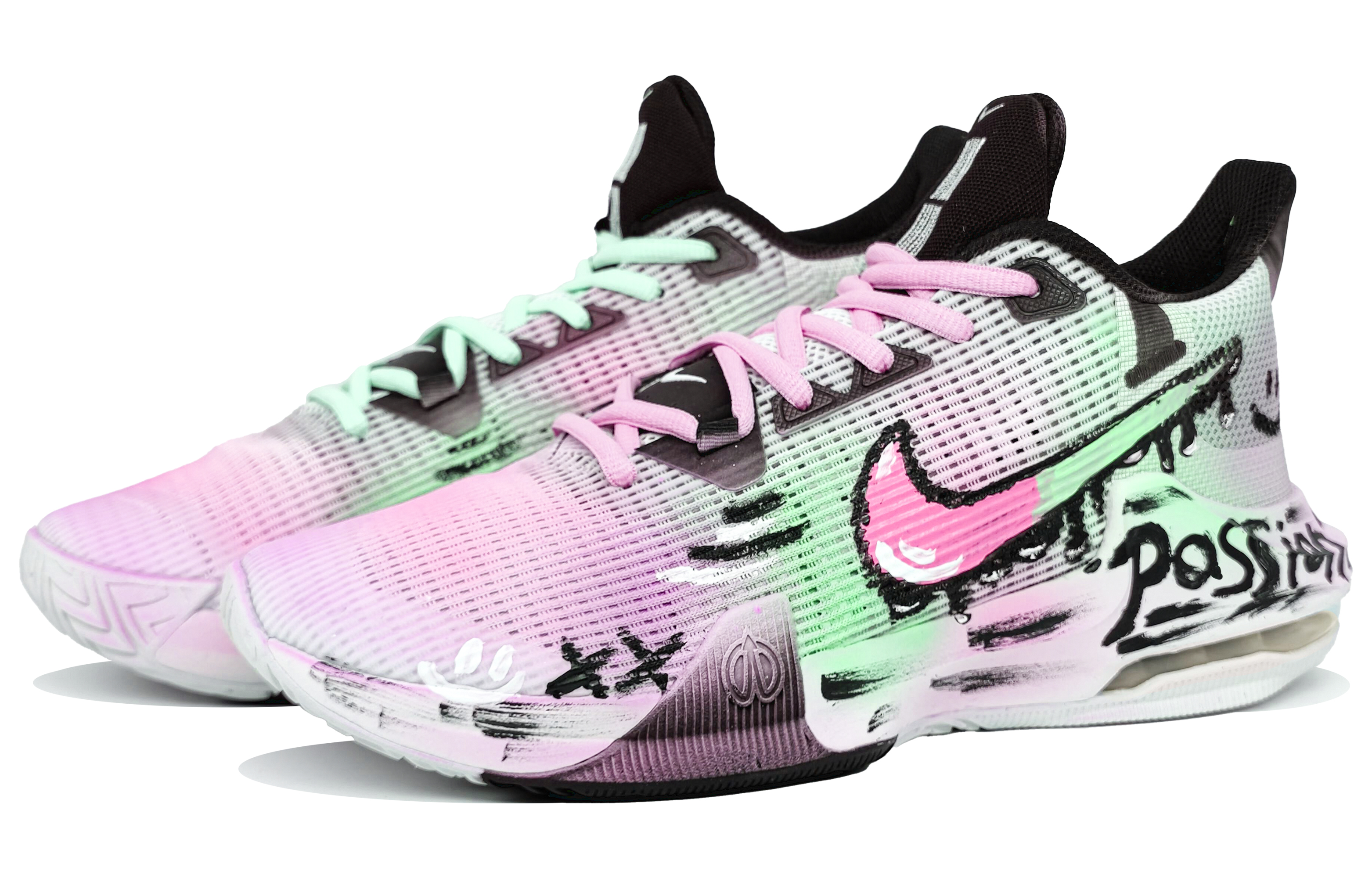 Nike Air Max Impact 3 Slip Resistant Abrasion Resistant Low top Basketball Shoes Men’s Pink Cyan