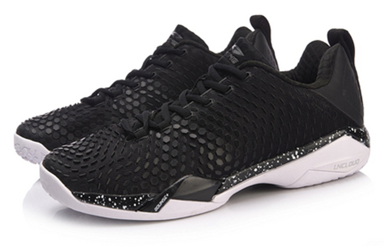 Li Ning Frontier Shadow Pro2.0 Pu Cushioning Rebound Low top Badminton Shoes Unisex Black