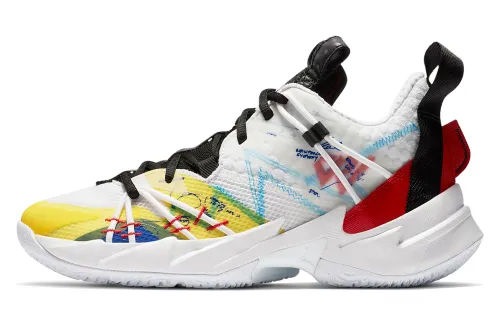 Jordan Why Not Zer0.3 Why Not SE PF Westbrook 3 round toe fabric non-slip wear-resistant shock absorption low-top practical basketball shoes men and women same style white yellow red domestic version