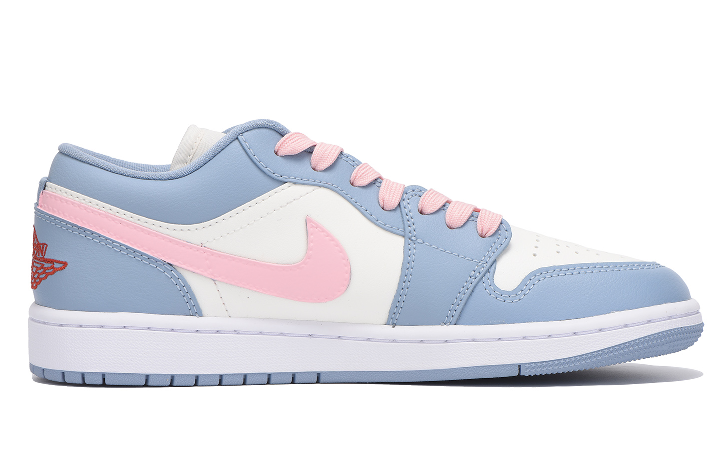 Jordan Air Jordan 1 Slip Resistant Abrasion Resistant Low top Vintage Basketball Shoes Women’s White Blue