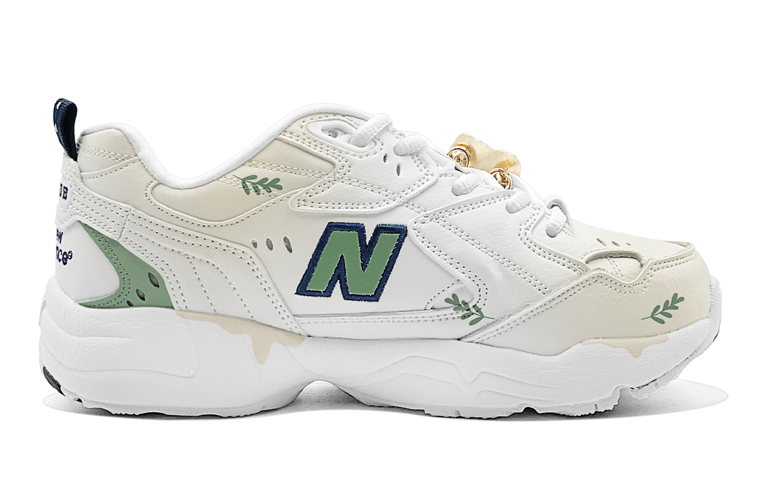 New Balance NB 608 V1 Slip Resistant Abrasion Resistant Low top Training Shoes Women’s Beige White Green