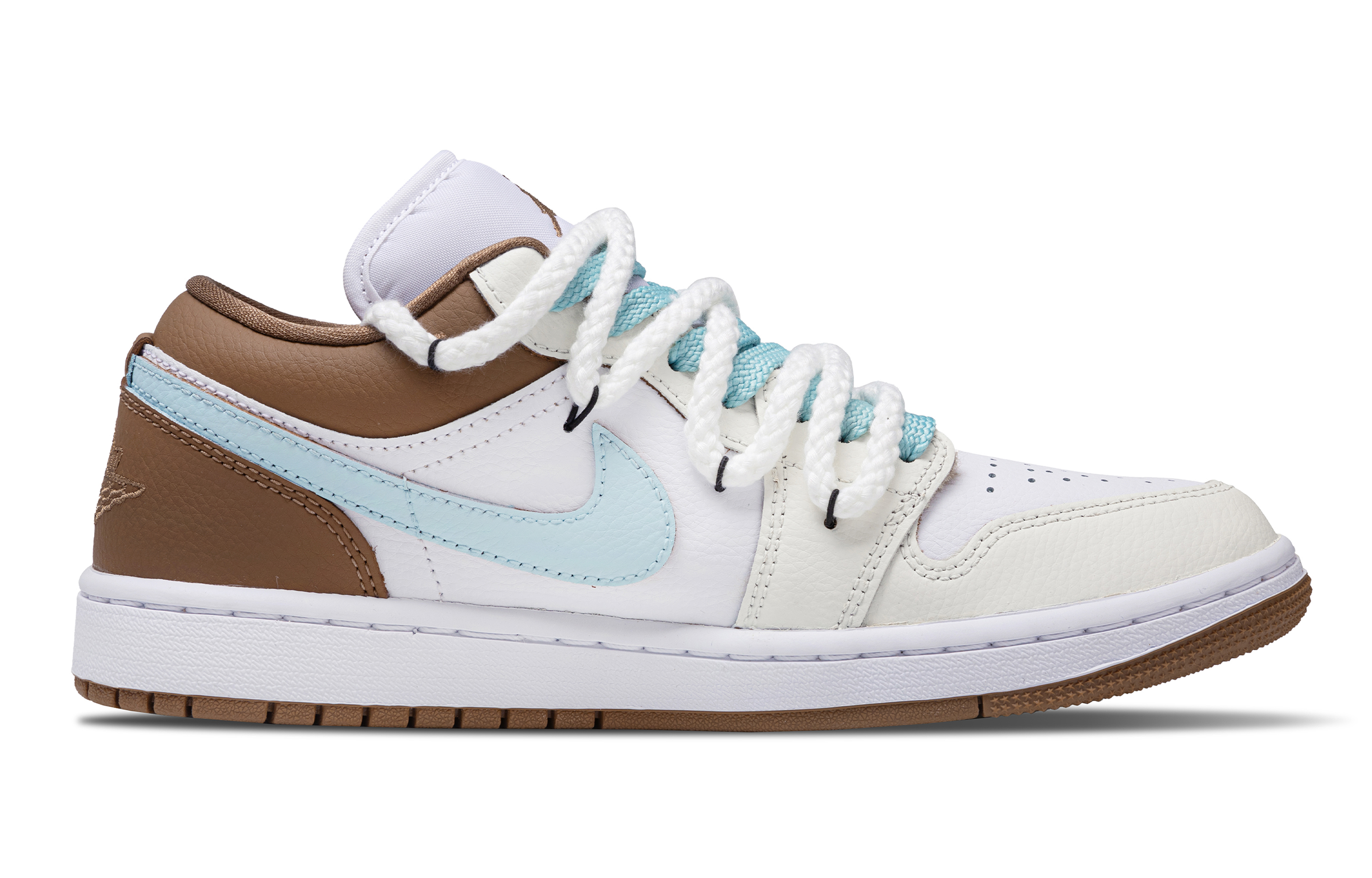 Jordan Air Jordan 1 Vintage Basketball Shoes Unisex Low Top White/Blue/Brown