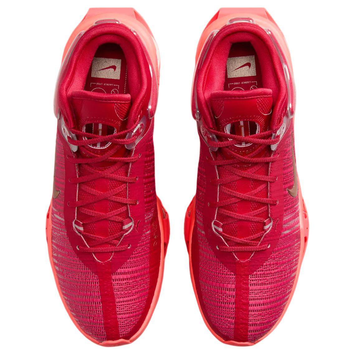 Nike AIR ZOOM GT JUMP 2 Slip Resistant Abrasion Resistant Mid top Basketball Shoes Unisex Red