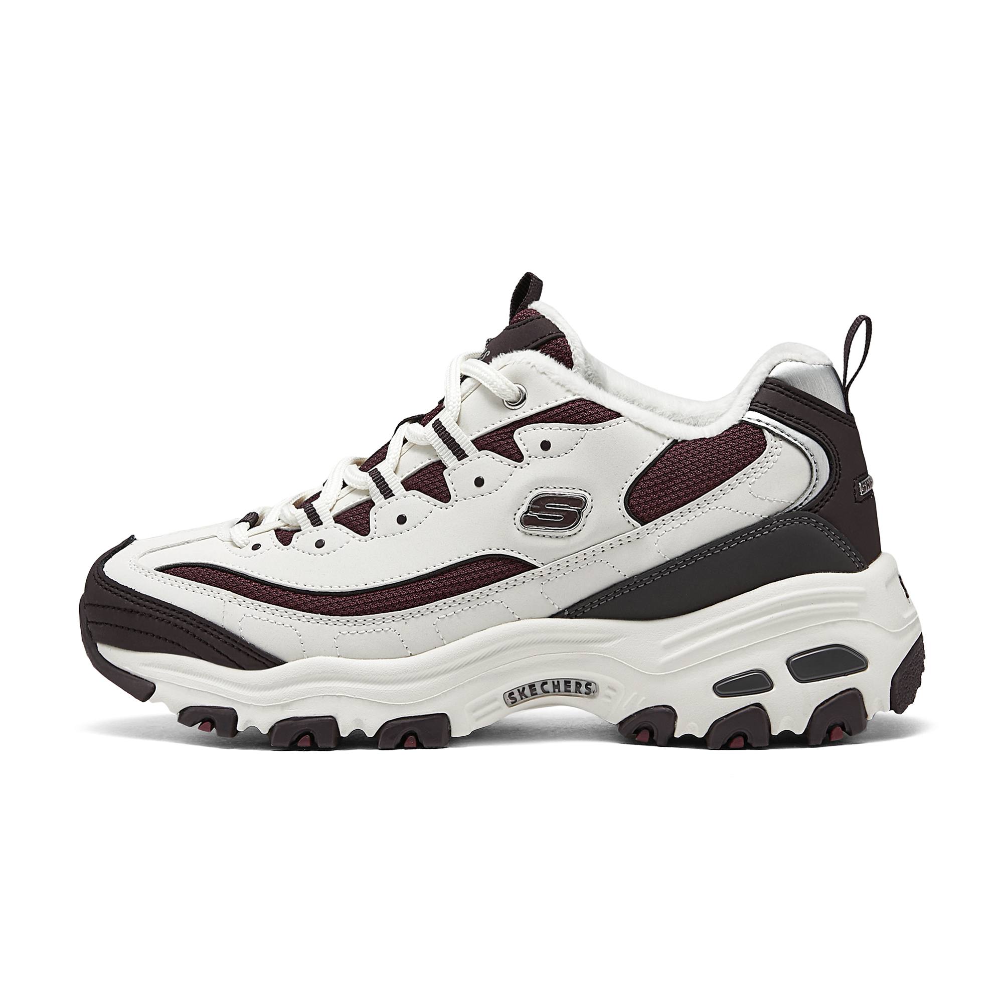 Женские кроссовки Skechers D'LITES 1.0 (бело-красные)