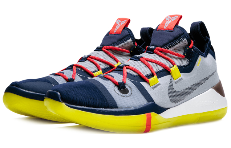 Мужские кроссовки Nike Kobe AD Mamba Day (серо-сине-желтые) — Серыйсинийжёлтый — фото 3