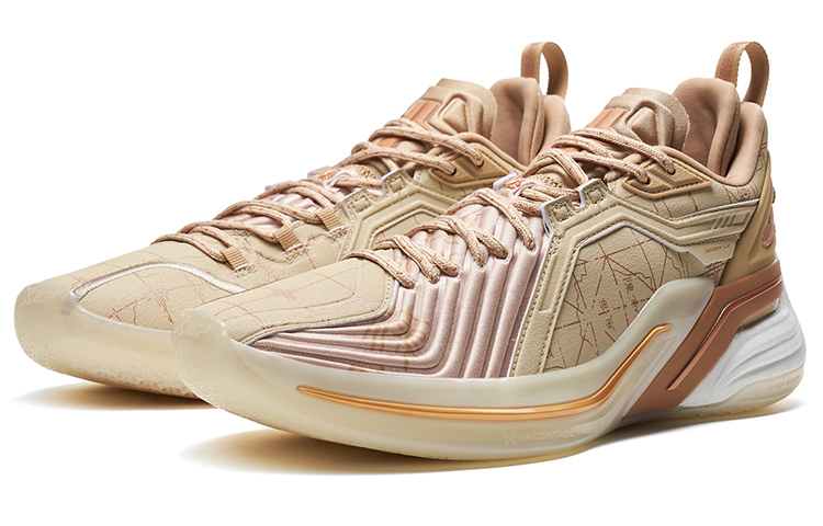 XTEP Jlin 3 Slip Resistant Low top Basketball Shoes Men’s Brown Gray/Linen Light Brown