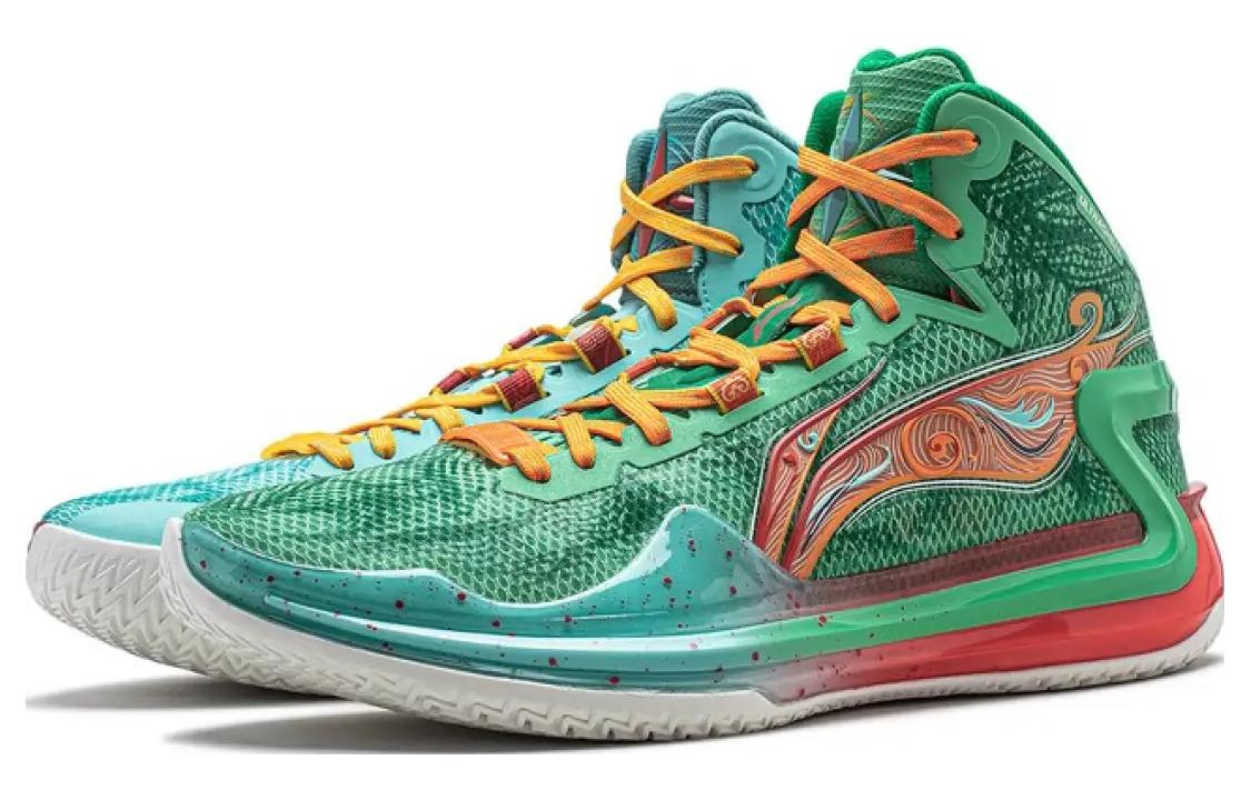 Li Ning Liren 4 Basketball Shoes Unisex High Top Jade Frost Green/Pure Blue