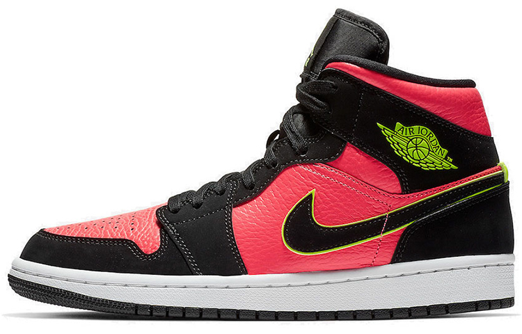 Jordan 1 Mid Black Hot Punch Women’s