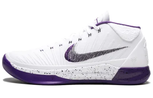 Nike Kobe AD Kobe OG round toe lace-up mid-top practical basketball shoes men's white and purple