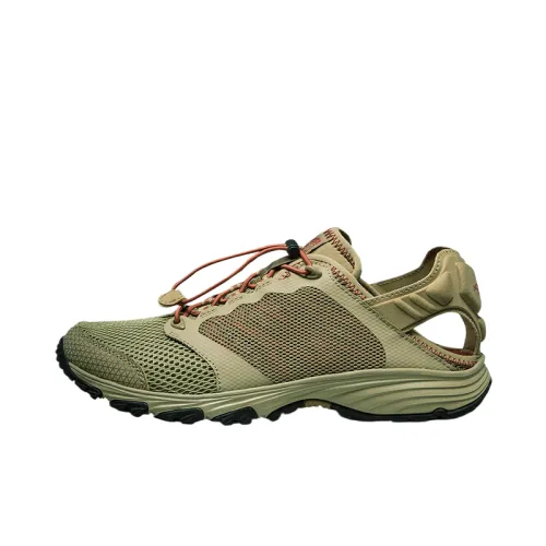 THE NORTH FACE Leather Lightweight Grip Abrasion Resistant River Trekking Shoes Men's Green