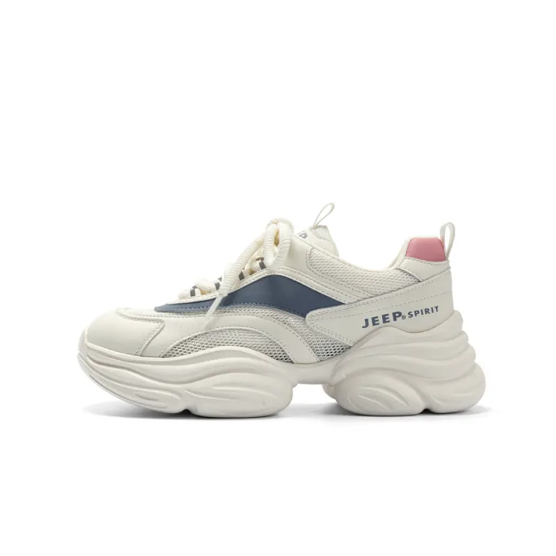 JEEP SPIRIT Mesh Low top Chunky Sneakers Women's Beige Blue