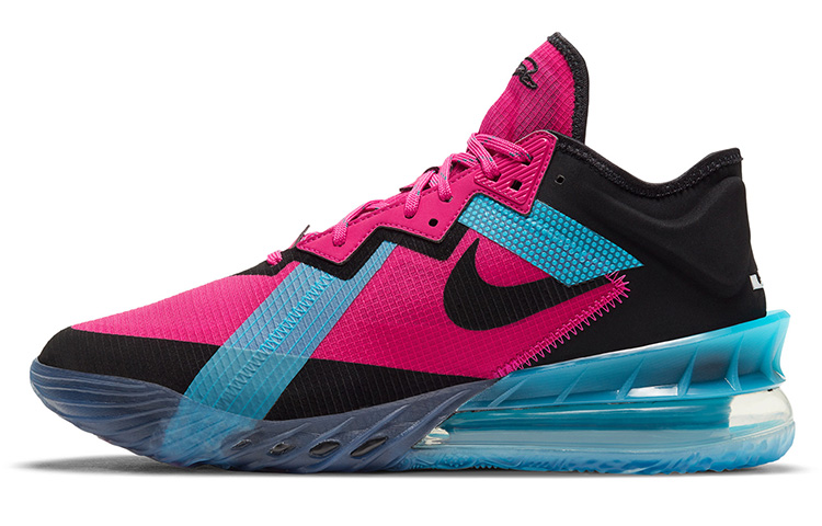 Nike Lebron 18 Low \"Fireberry\"South Coast ytjd Low Top Practical Basketball Shoes Men and Women Same Model Black and Blue Pink Domestic Version