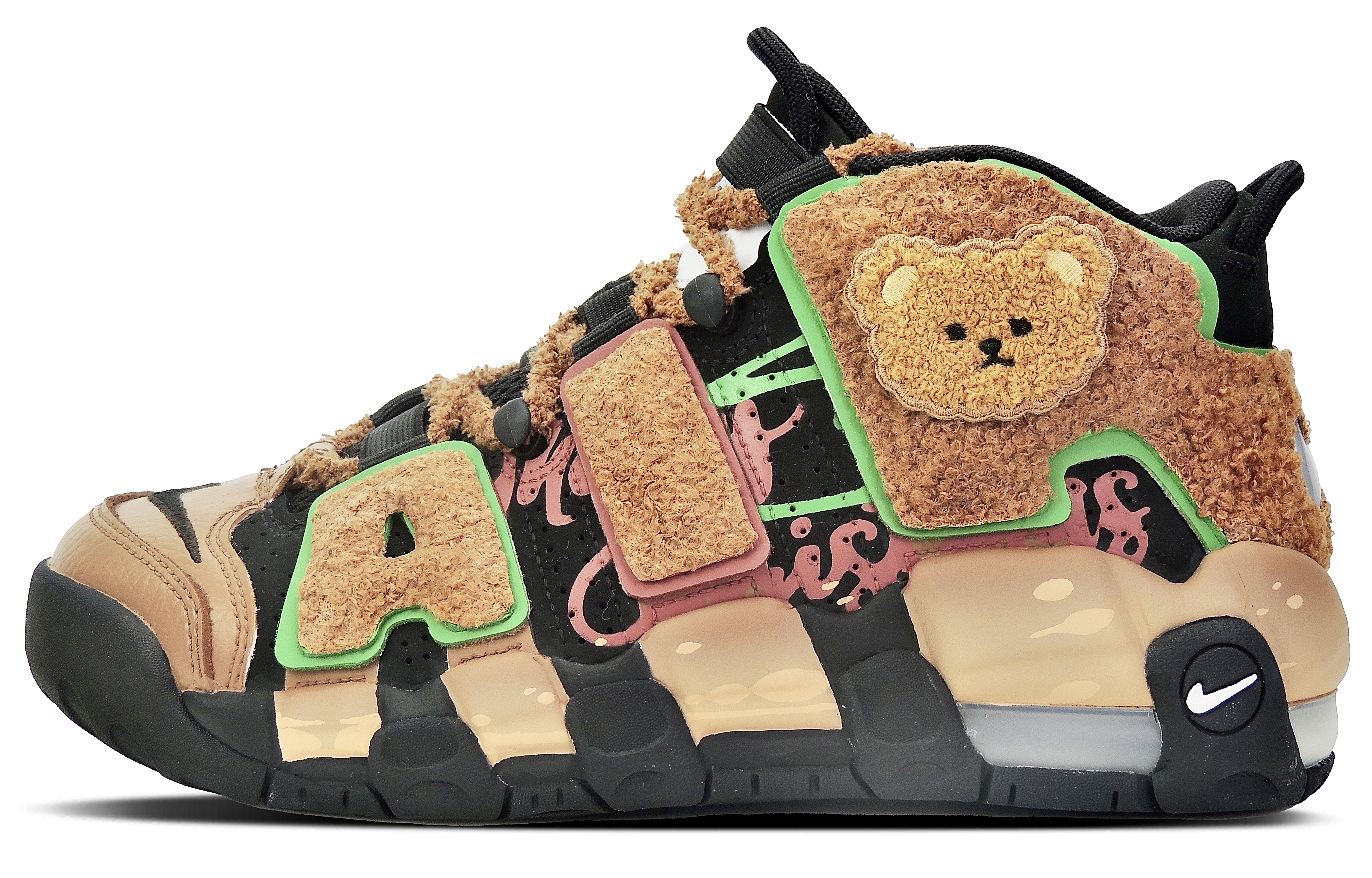 Nike Air More Uptempo Baking Amusement Park Mid top Vintage Basketball Shoes GS Brown